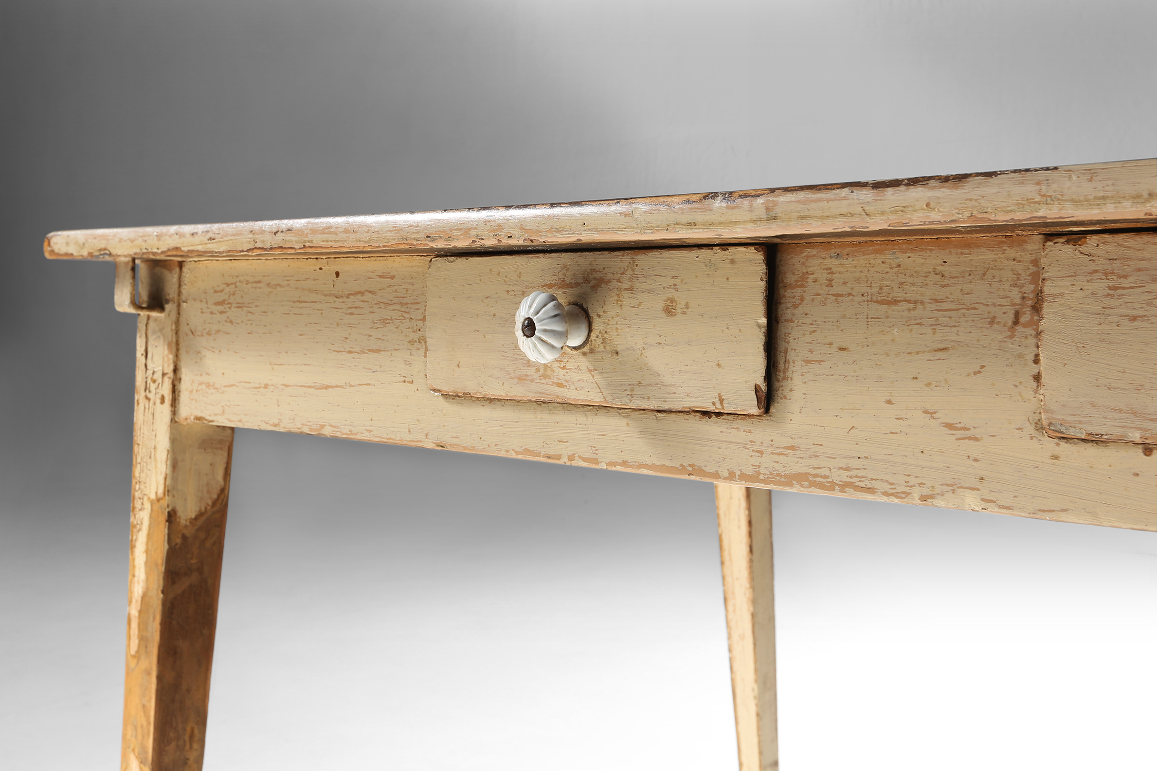 French Farm Table with Tapered Legs  late 1800thumbnail